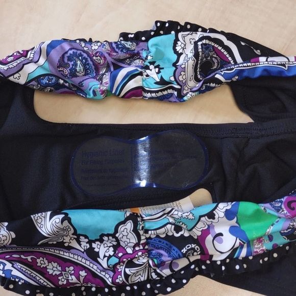 Kenneth Cole Reaction Fold Over Paisley Bikini Swim Bottom Small - Picture 6 of 10